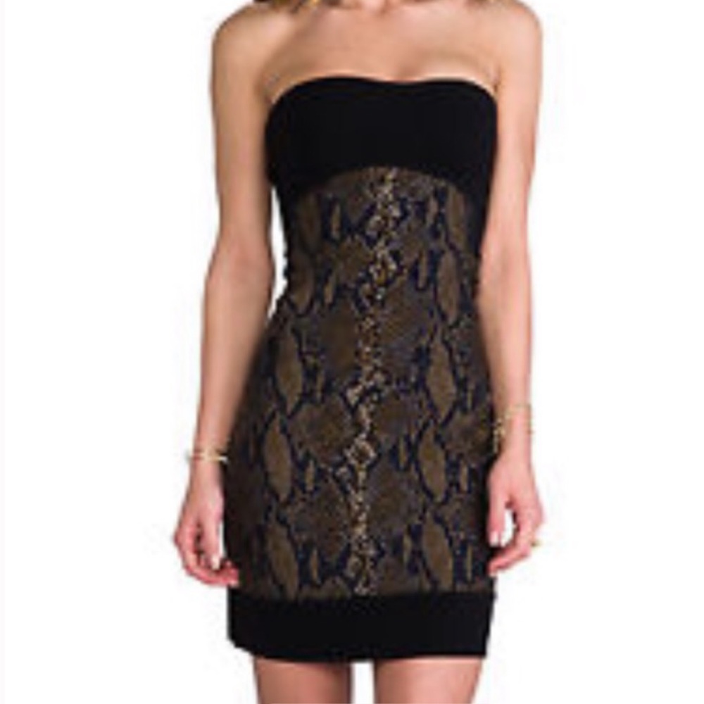 DIANEvonFURSTENBERG snake skin and black mini dres